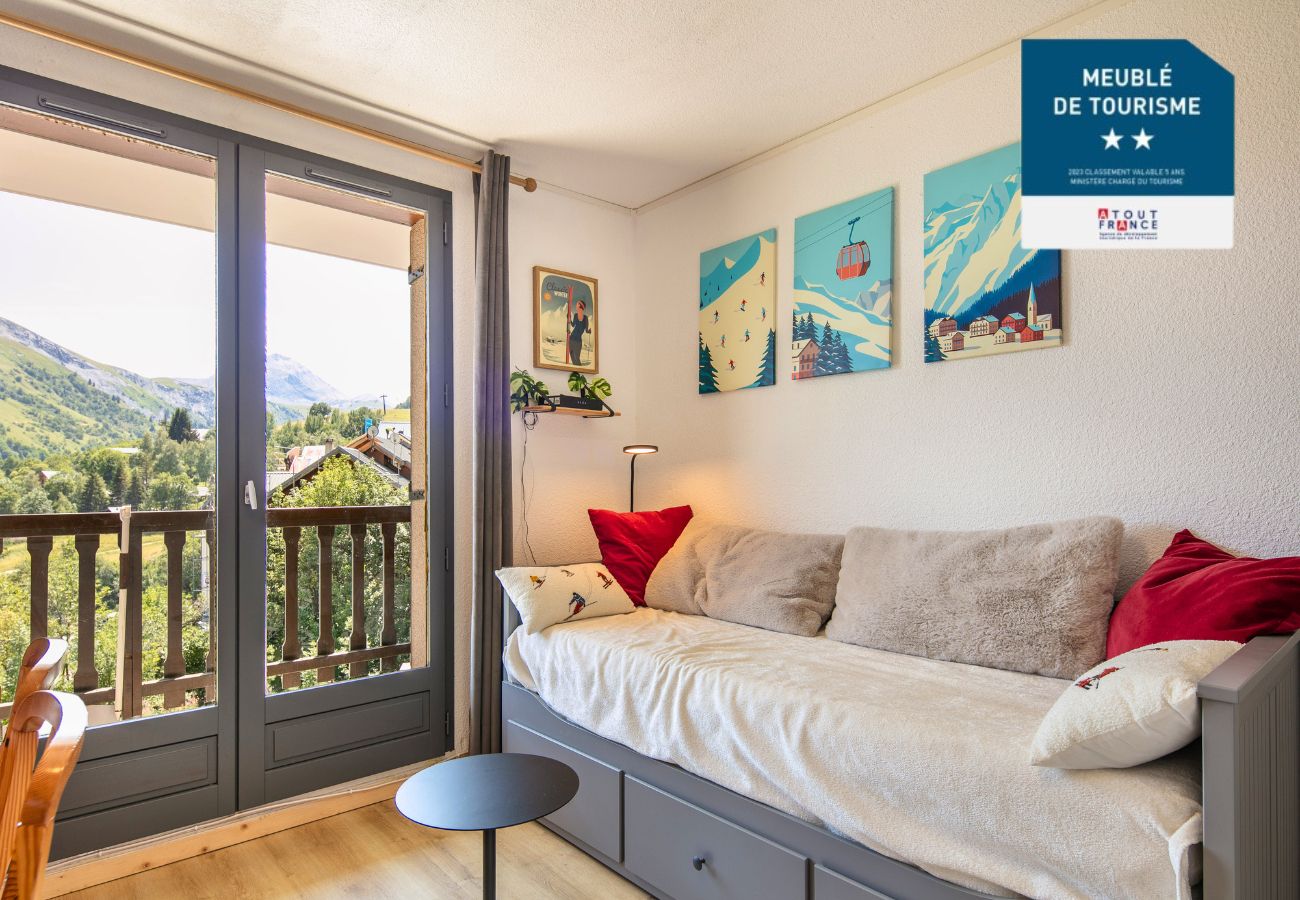 Studio in Saint-Sorlin-d´Arves - Studio with a balcony and a view of the mountains