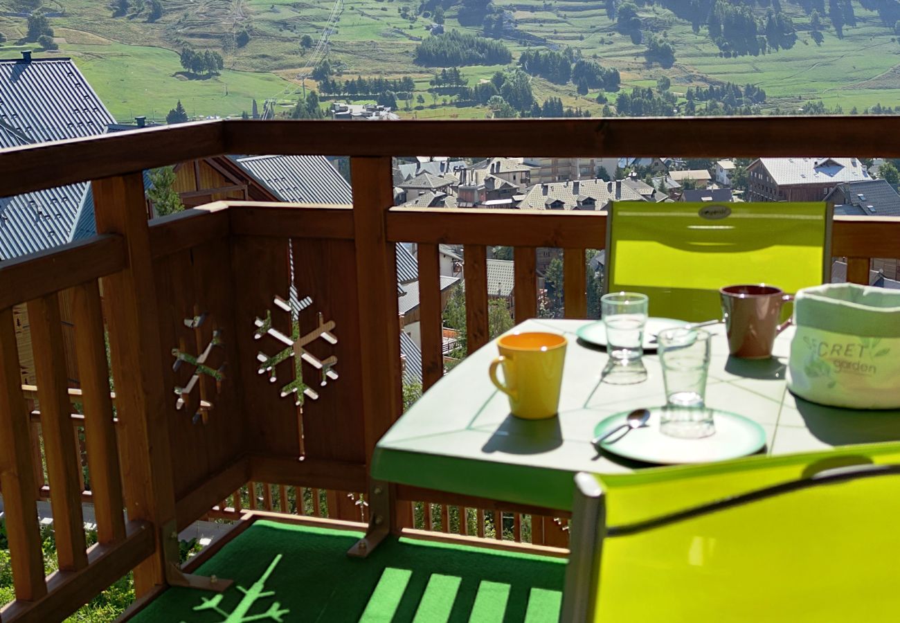 Studio in Les Deux Alpes - Studio with balcony and ski slopes view