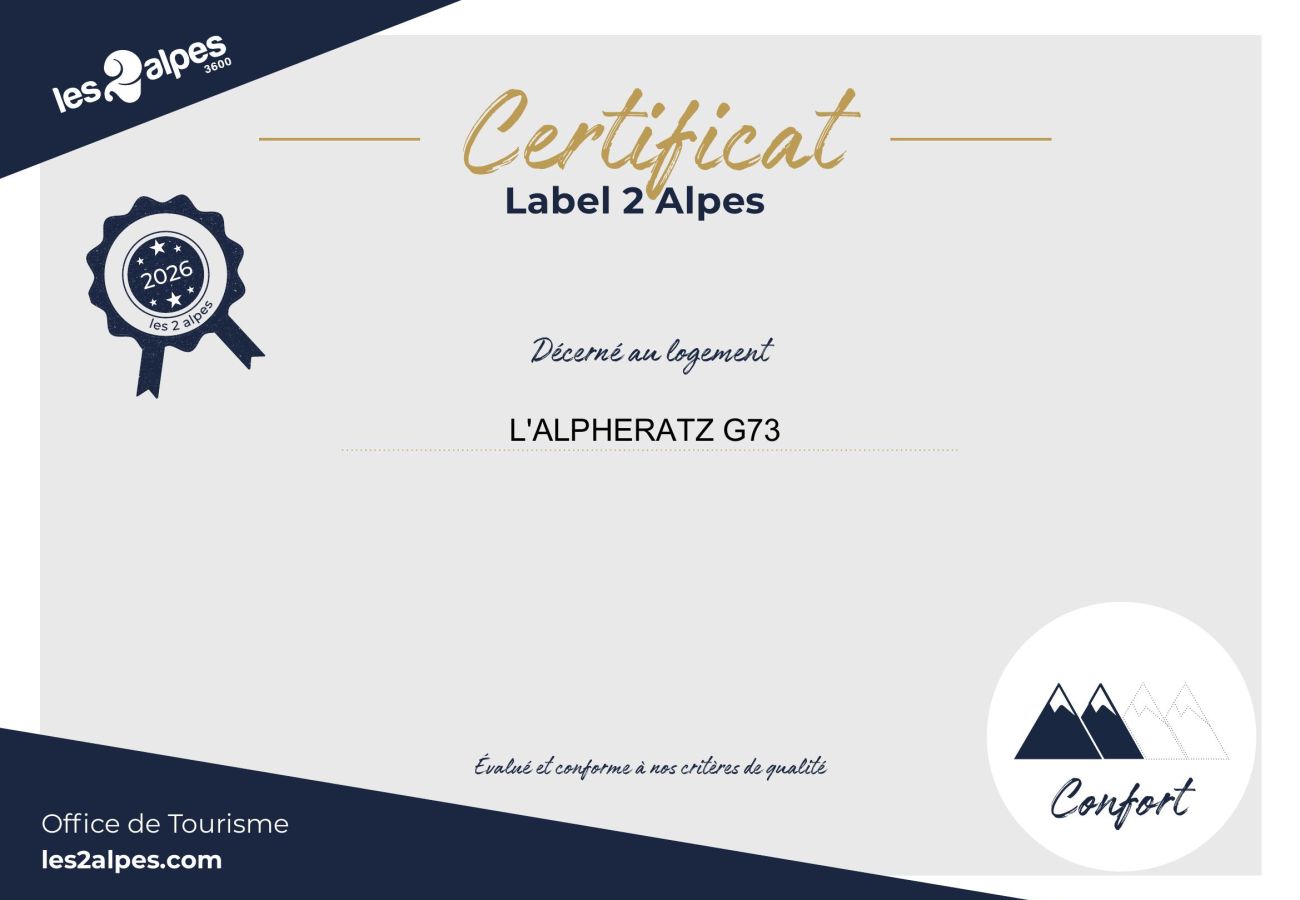 Appartement à Les Deux Alpes - Appartement avec balcon vue pistes de ski